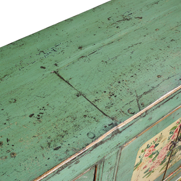 Vintage Mint Painted Sideboard From Shanxi - Ca 1930
