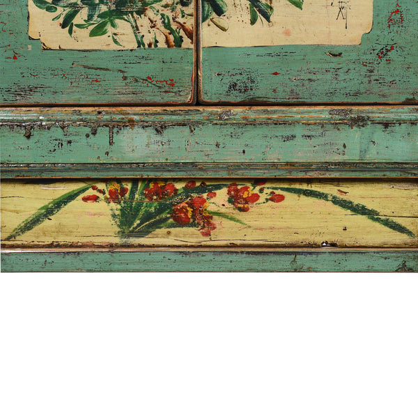 Vintage Mint Painted Sideboard From Shanxi - Ca 1930