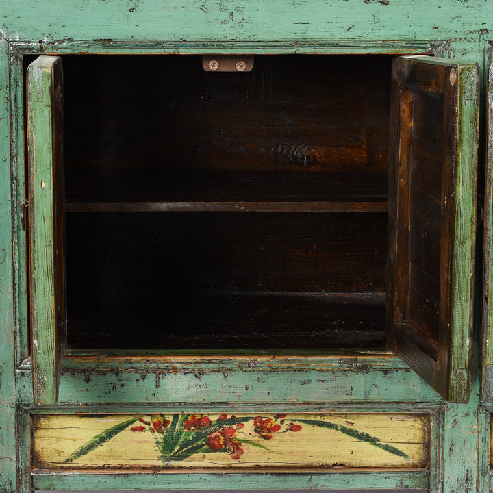 Vintage Mint Painted Sideboard From Shanxi - Ca 1930 | Indigo Antiques