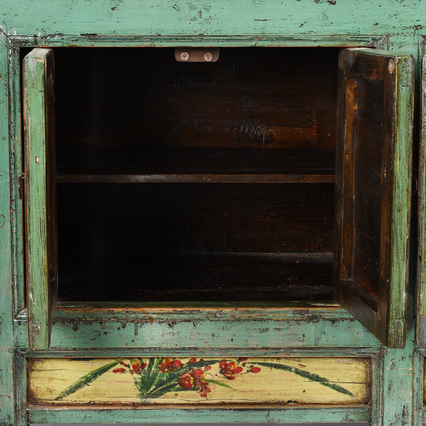 Vintage Mint Painted Sideboard From Shanxi - Ca 1930
