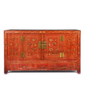 Vintage Red Lacquer Dongbei Sideboard - Early 20thC