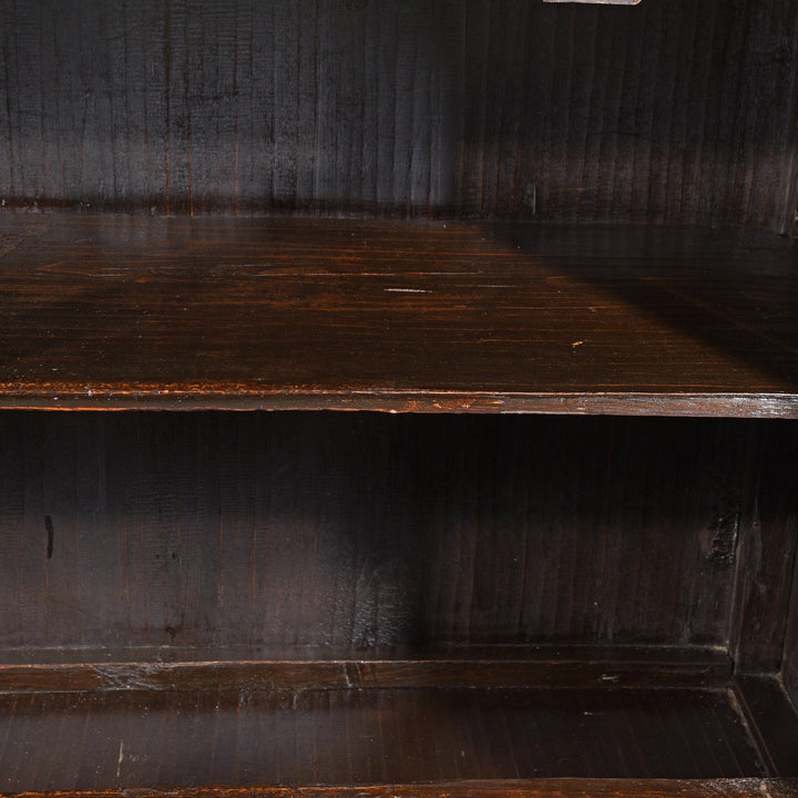 Interior detail of a Vintage Chinese Red Lacquer Dongbei Sideboard - Early 20thC | Indigo Oriental Antiques