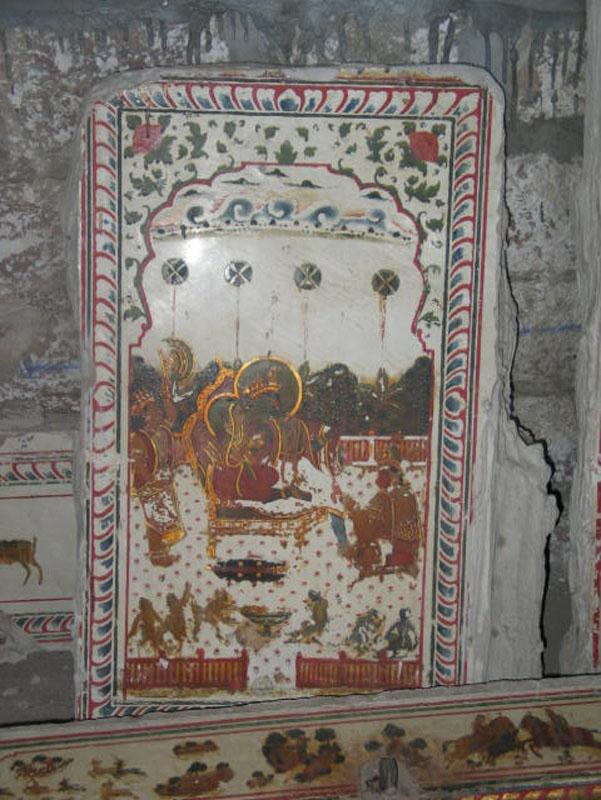 Gilded & Painted Stone/Plaster Panel - Krishna - 19thC | Indigo Oriental Antiques