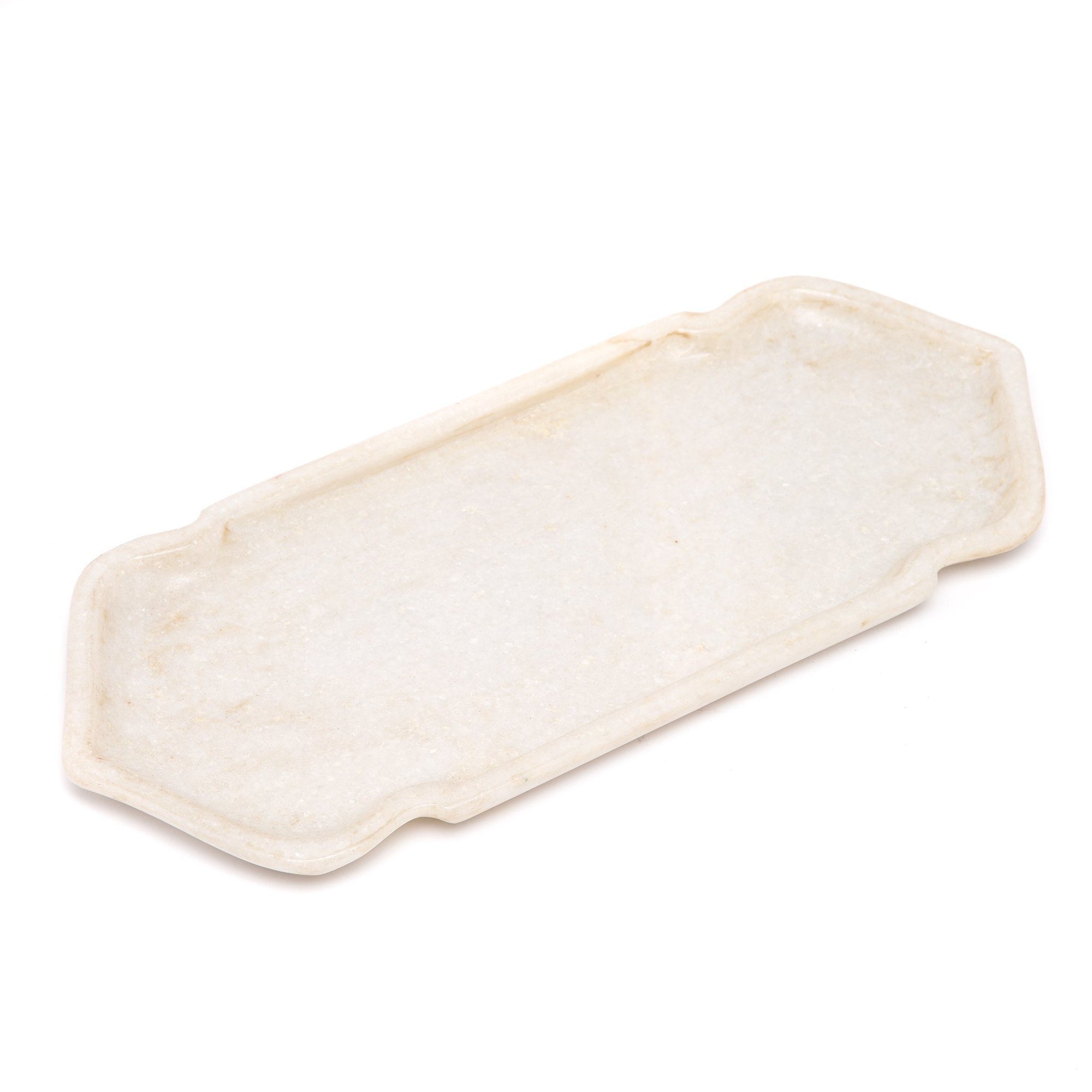 Indian Hand Carved White Marble Serving Plate With Nuts & a Glass of Red Wine | Indigo Antiques