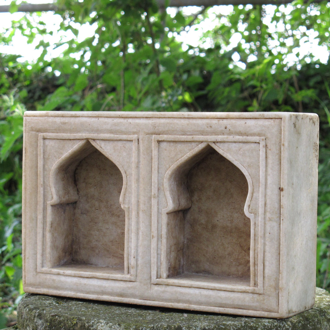 Marble Lamp Niche (Double) - Mughal Style | Indigo Oriental Antiques