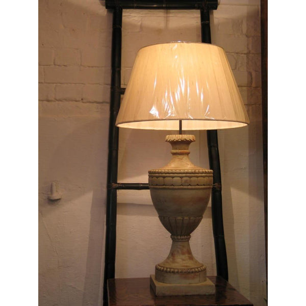 Carved & Painted Wooden Lamp Base