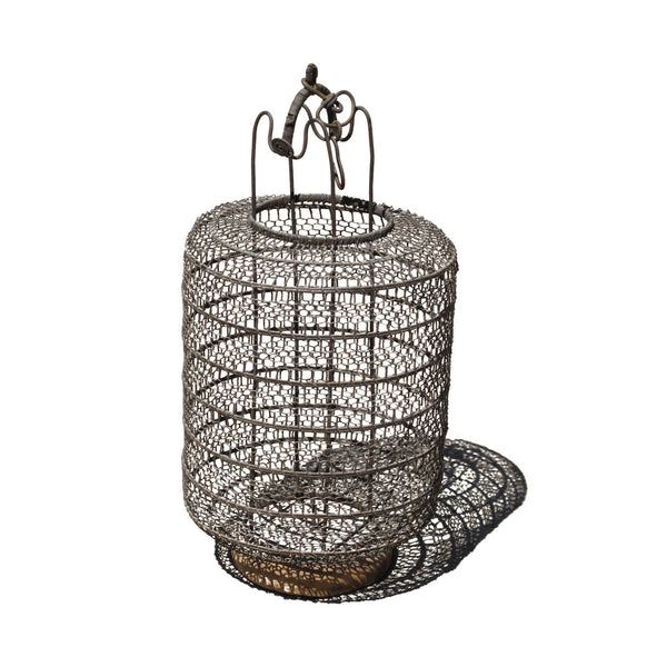 Lamp made from Chinese Wire Lantern - Ca 85 yrs old