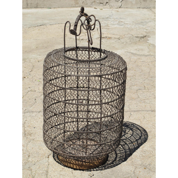 Lamp made from Chinese Wire Lantern - Ca 85 yrs old