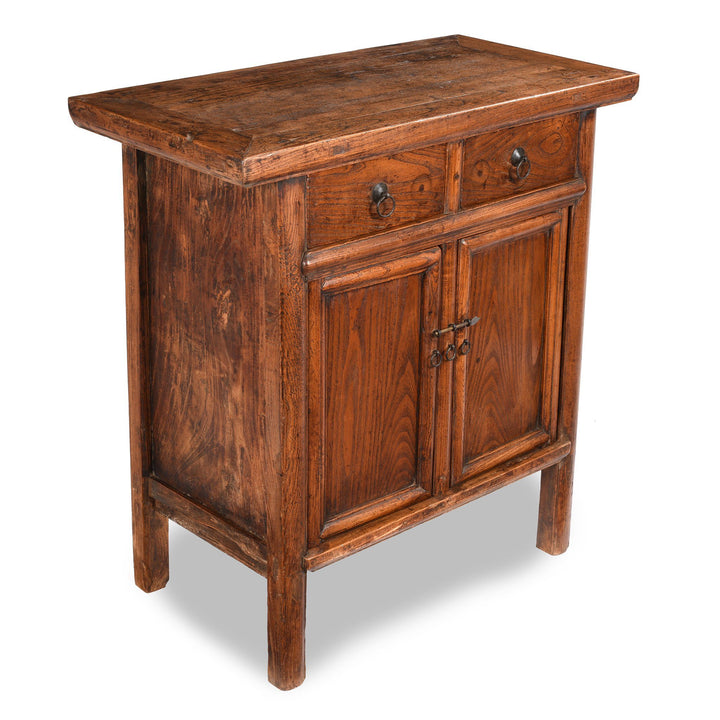 Side View Of 2 Drawer Cabinet From Gansu Province - 19thC | Indigo Antiques
