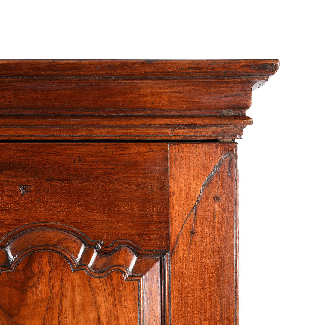 Corner detail from a Anglo Indian Linen Cabinet Made from Golden Teak - 19thC | Indigo Antiques