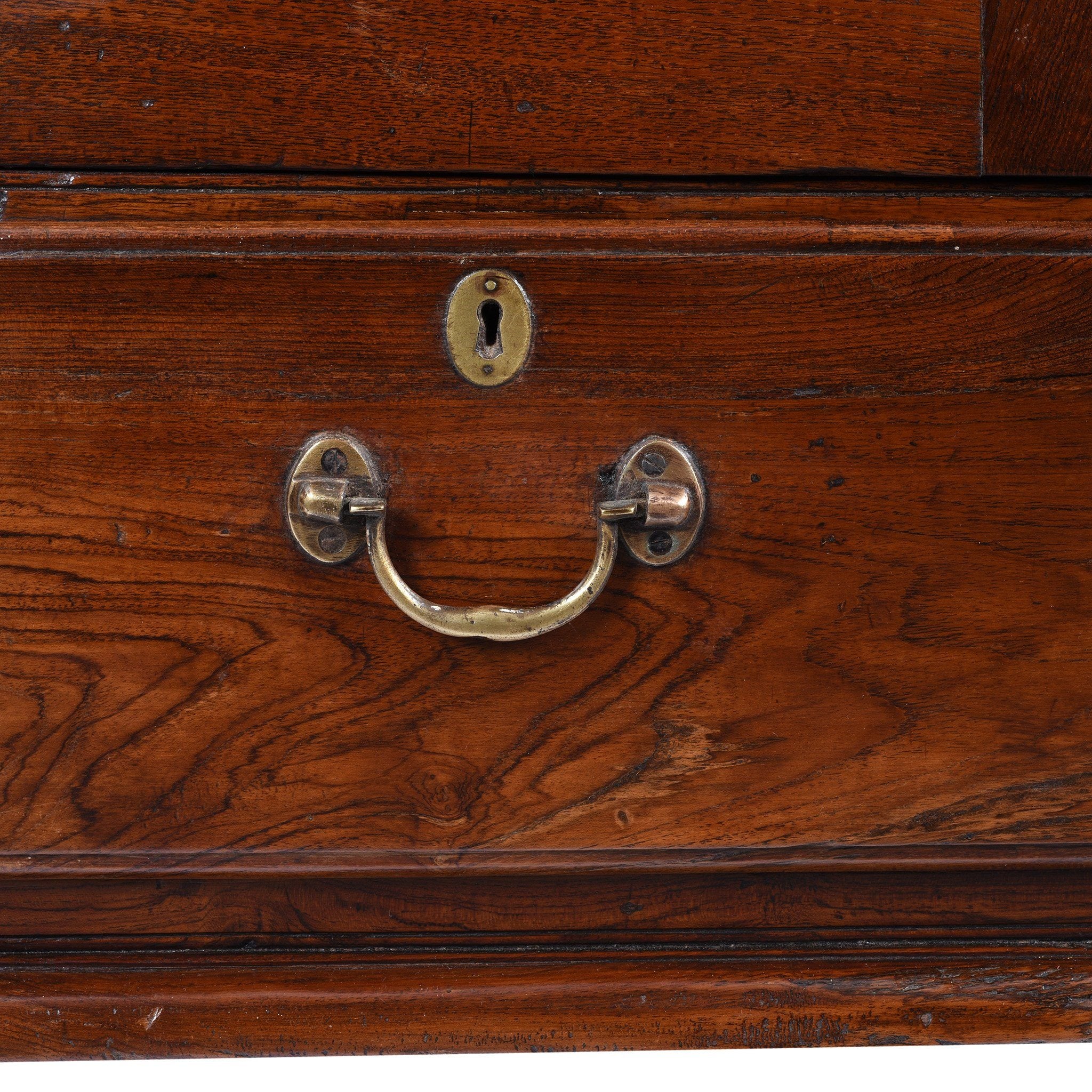 Drawer handle detail from an Anglo Indian Linen Cabinet Made from Golden Teak - 19thC | Indigo Antiques
