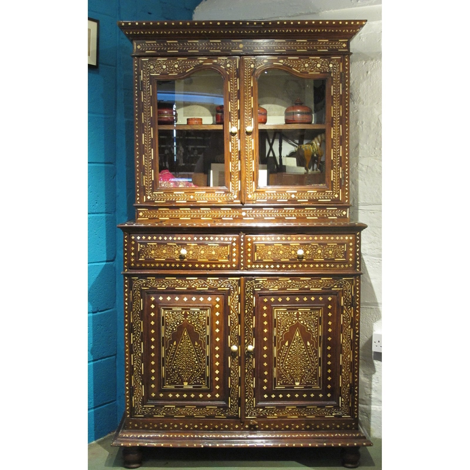 Antique Anglo Indian Bone Inlay Dresser - 19thC | Indigo Oriental Antiques