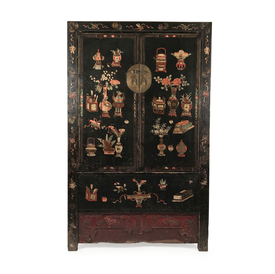 Black Lacquer Wedding Cabinet from Shanxi Province -19thC - 116 x 53.5 x 187(wxdxh cms) - C1492V2