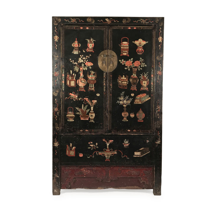 Black Lacquer Wedding Cabinet from Shanxi Province -19thC - 116 x 53.5 x 187(wxdxh cms) - C1492V2