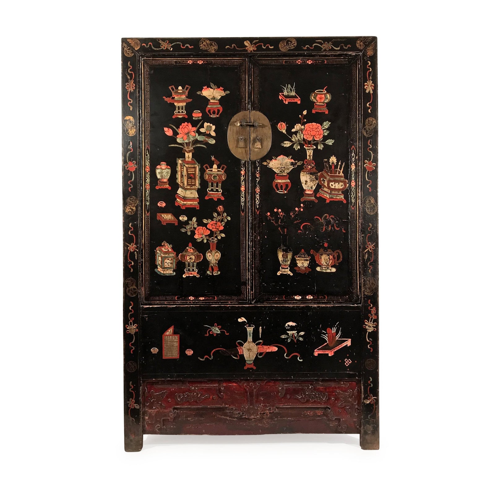 Black Lacquer Wedding Cabinet from Shanxi Province -19thC - 116 x 53.5 x 187(wxdxh cms) - C1492V1