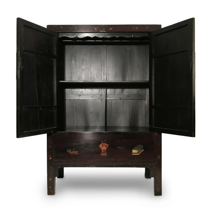 Antique Black Lacquer Wedding Cabinet from Shanxi  - 19thC | Indigo Oriental Antiques