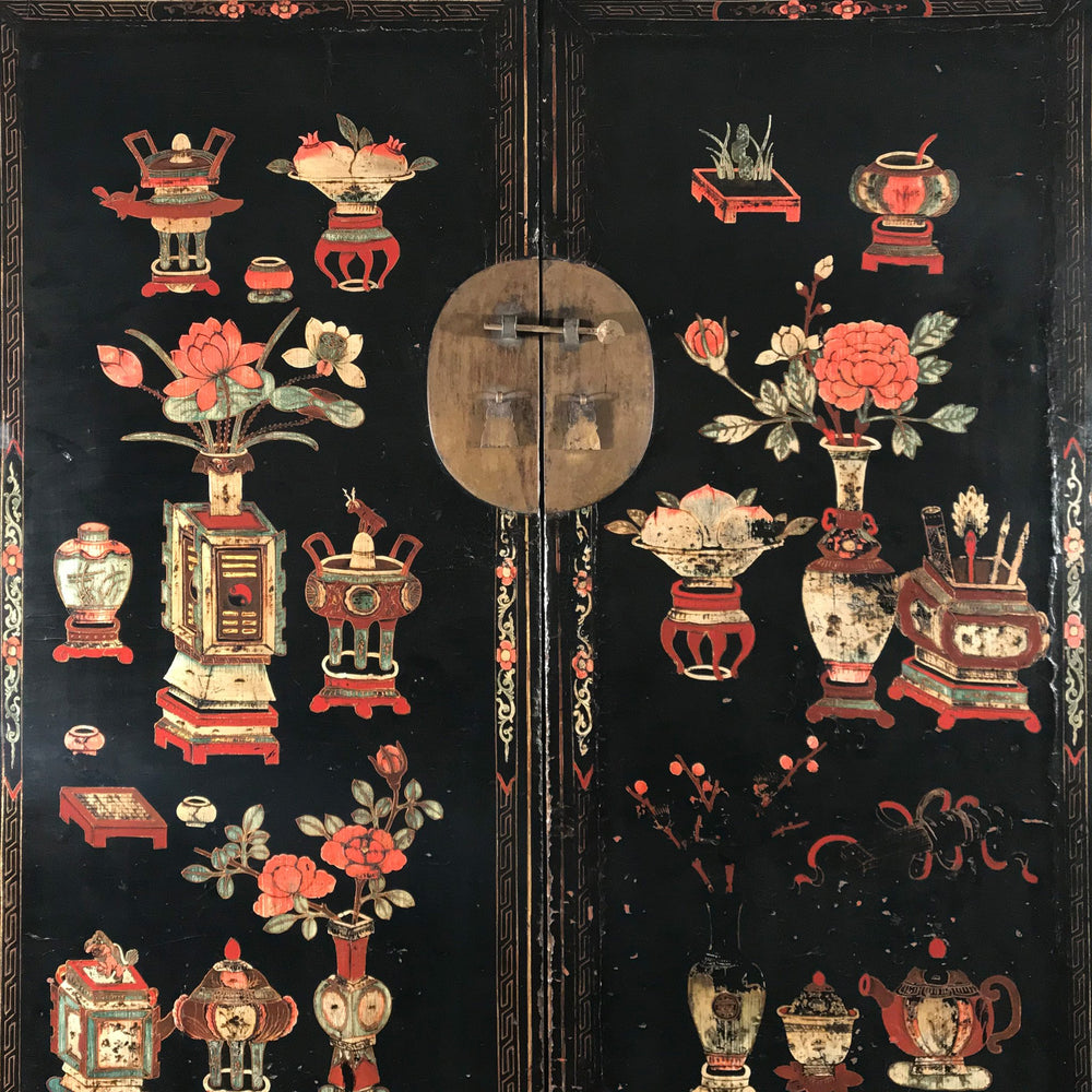 Black Lacquer Wedding Cabinet from Shanxi Province -19thC - 116 x 53.5 x 187(wxdxh cms) - C1492V1