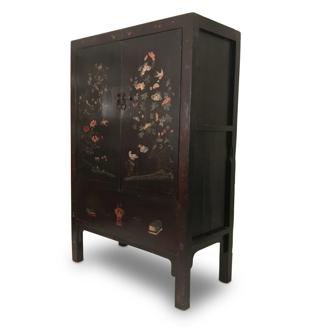 Antique Black Lacquer Wedding Cabinet from Shanxi  - 19thC | Indigo Oriental Antiques