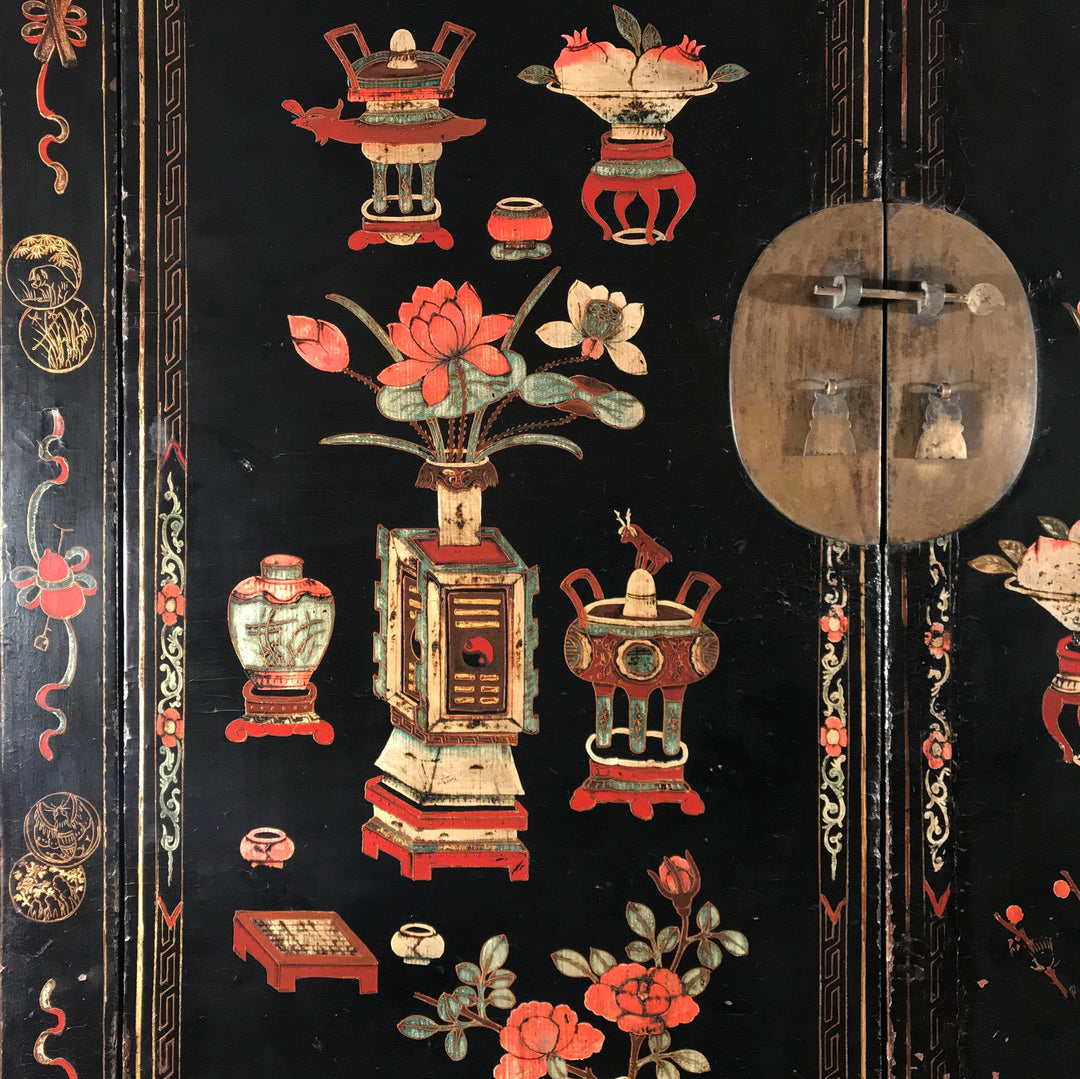 Black Lacquer Wedding Cabinet from Shanxi Province -19thC - 116 x 53.5 x 187(wxdxh cms) - C1492V1