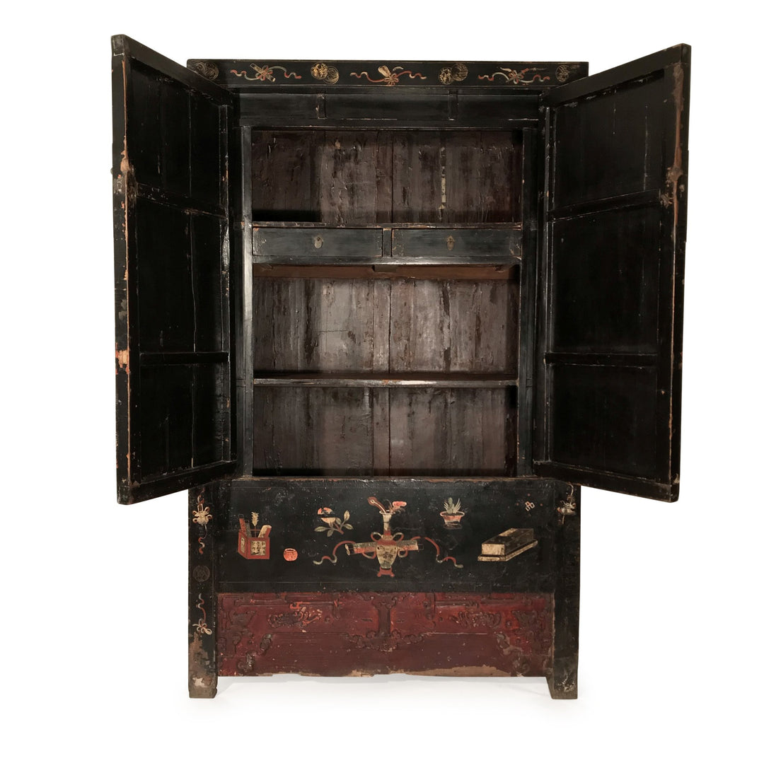 Black Lacquer Wedding Cabinet from Shanxi Province -19thC - 116 x 53.5 x 187(wxdxh cms) - C1492V2