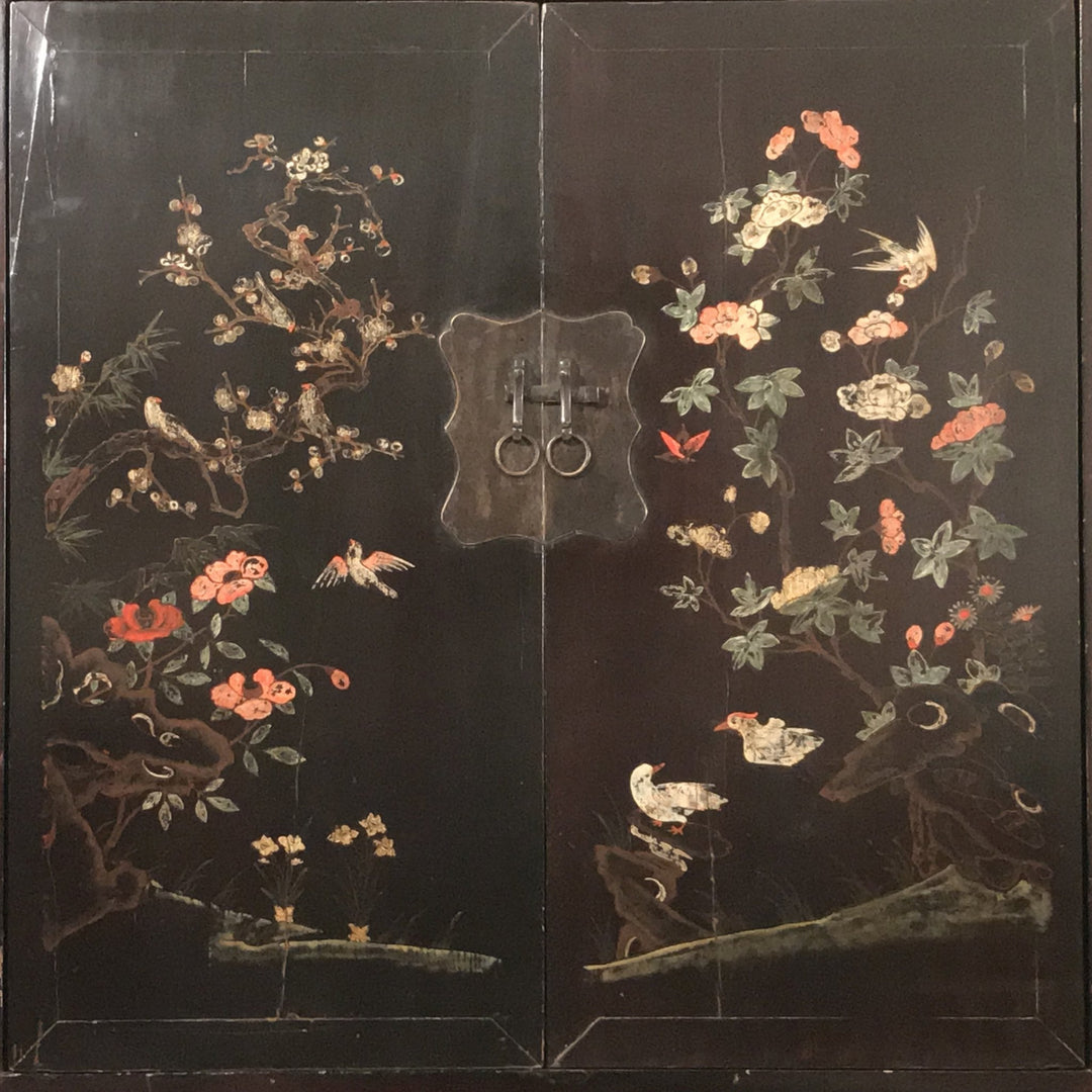 Antique Black Lacquer Wedding Cabinet from Shanxi  - 19thC | Indigo Oriental Antiques