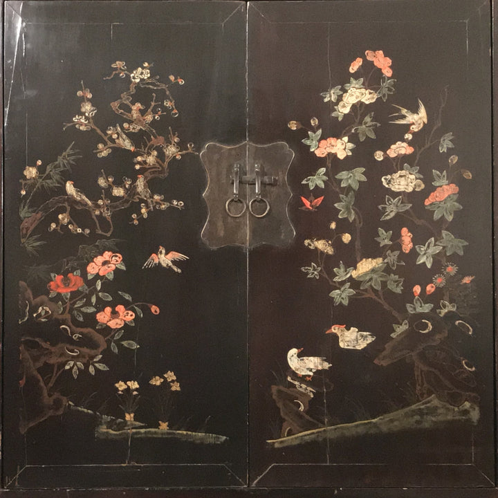 Antique Black Lacquer Wedding Cabinet from Shanxi  - 19thC | Indigo Oriental Antiques