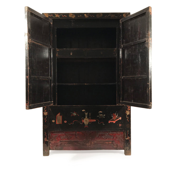Black Lacquer Wedding Cabinet from Shanxi Province -19thC - 116 x 53.5 x 187(wxdxh cms) - C1492V1