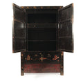 Antique Black Lacquer Wedding Cabinet From Shanxi - 19thC