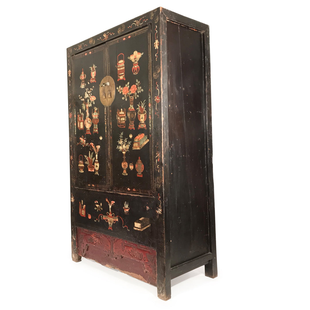 Black Lacquer Wedding Cabinet from Shanxi Province -19thC - 116 x 53.5 x 187(wxdxh cms) - C1492V2