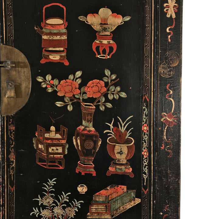 Black Lacquer Wedding Cabinet from Shanxi Province -19thC - 116 x 53.5 x 187(wxdxh cms) - C1492V2