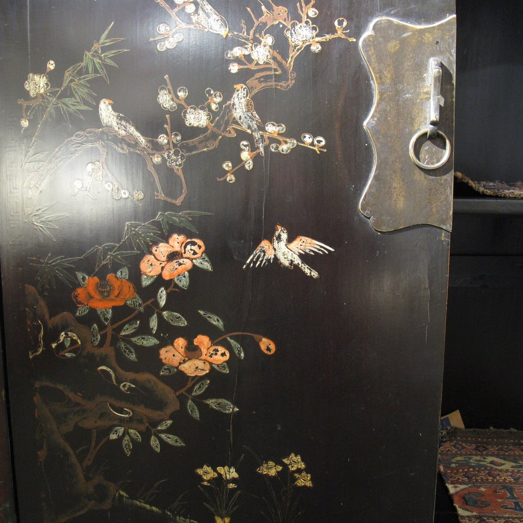 Antique Black Lacquer Wedding Cabinet from Shanxi  - 19thC | Indigo Oriental Antiques