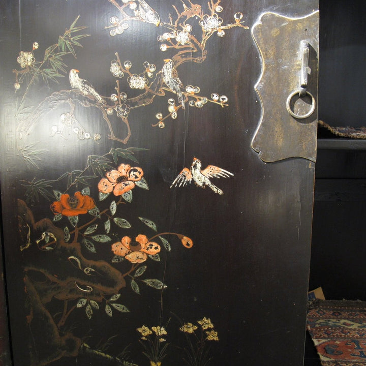 Antique Black Lacquer Wedding Cabinet from Shanxi  - 19thC | Indigo Oriental Antiques