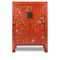 Antique Red Lacquer Wedding Cabinet from China - 19thC