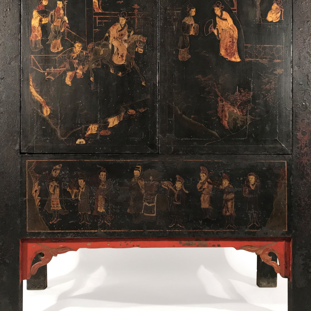 Black Lacquer Wedding Cabinet from Shanxi Province -19thC - 120 x 57 x 183 (wxdxh cms) - C1406