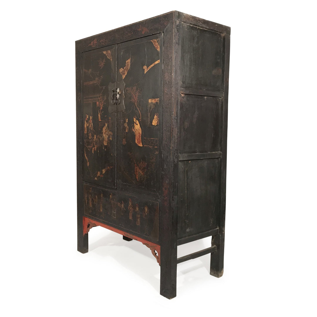 Black Lacquer Wedding Cabinet from Shanxi Province -19thC - 120 x 57 x 183 (wxdxh cms) - C1406