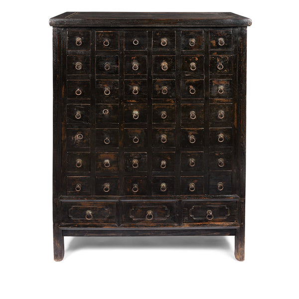 Black Painted Apothecary Chest From Shanxi - 19thC