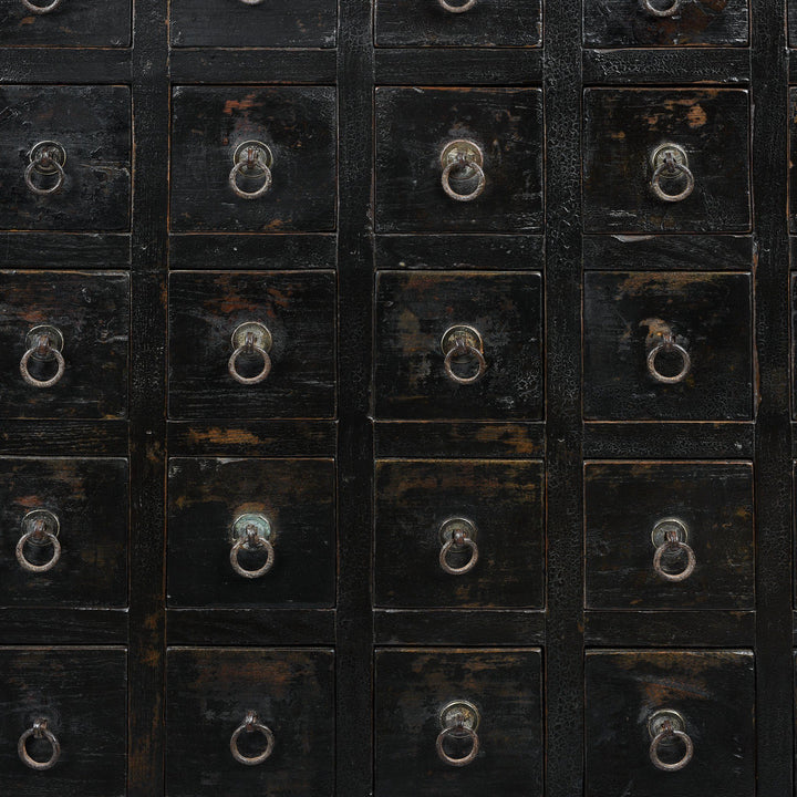 Detail Of Black Painted Apothecary Chest From Shanxi - 19thC | Indigo Antiques