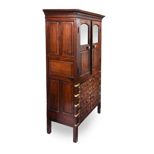 Brass Bound Rosewood Cabinet From Kerala-South India - 19thC Brass Bound Rosewood Cabinet From Kerala-South India - 19thC
