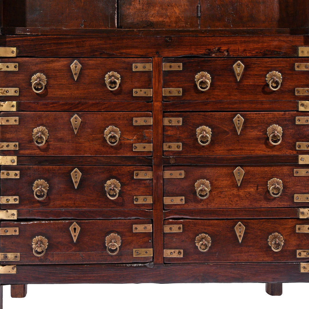 Brass Bound Rosewood Cabinet From Kerala-South India - 19thC | Indigo Oriental Antiques