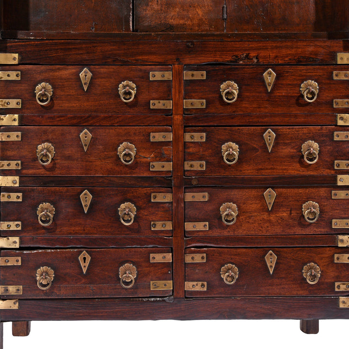 Brass Bound Rosewood Cabinet From Kerala-South India - 19thC | Indigo Oriental Antiques