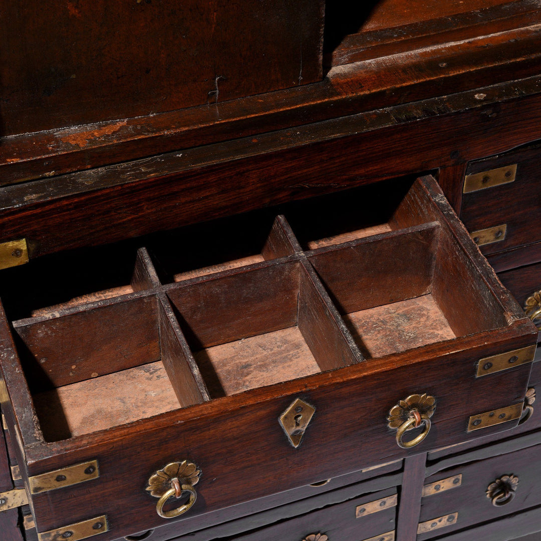 Brass Bound Rosewood Cabinet From Kerala-South India - 19thC | Indigo Oriental Antiques