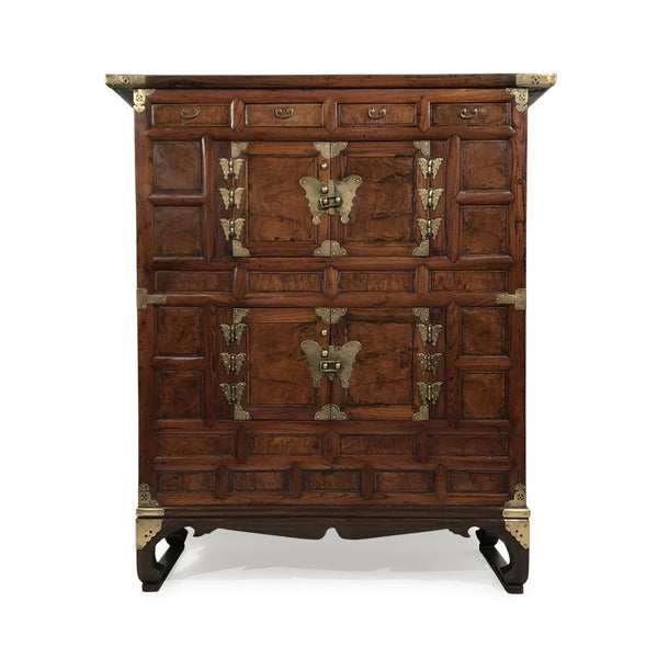 Burr Elm Cabinet From Korea - 19th Century