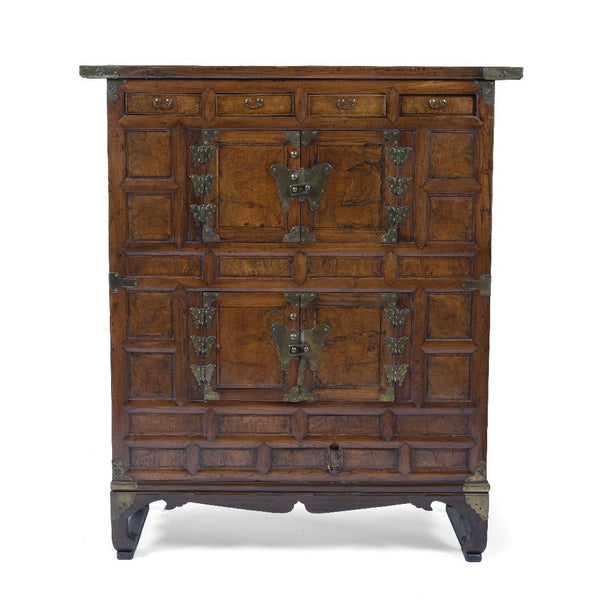 Burr Elm Cabinet From Korea - 19th Century