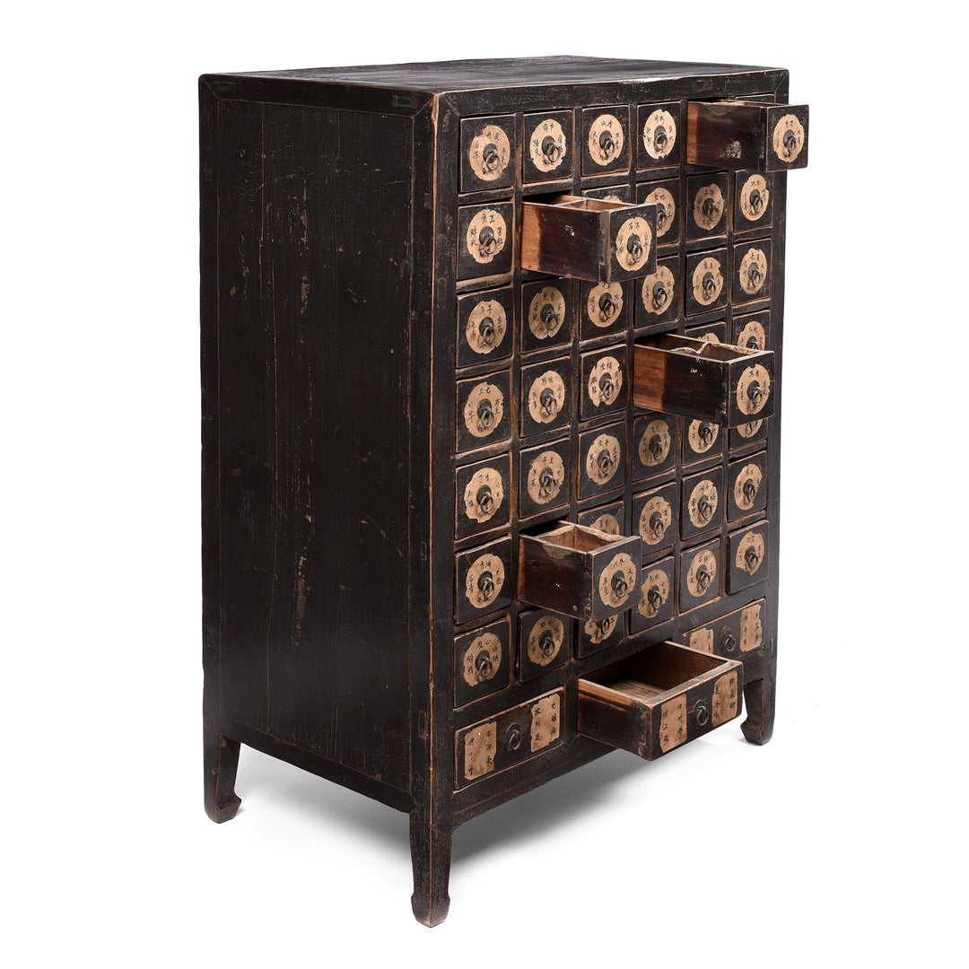 Side view of a Antique Chinese Apothecary Chest From Shanxi - 19thC | Indigo Antiques