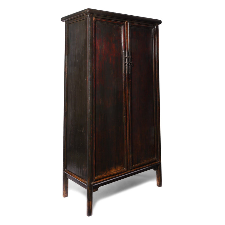 Antique Chinese Black Lacquer Taper Cabinet From Shanxi - Early 19thC | Indigo Antiques
