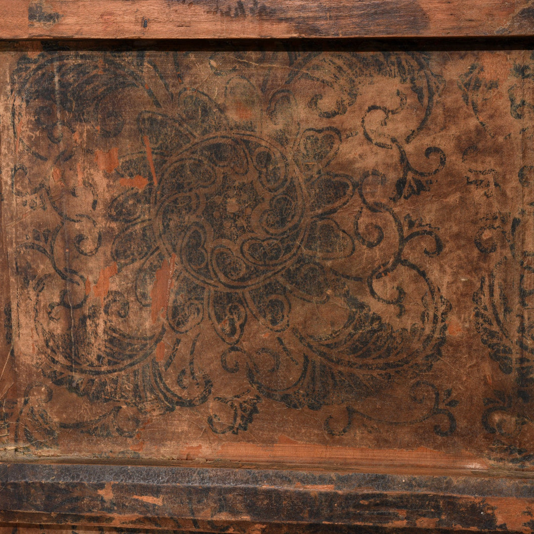 Chinese Black Lacquer Wedding Cabinet with original phoenix painting on-  19thC | Indigo Antiques