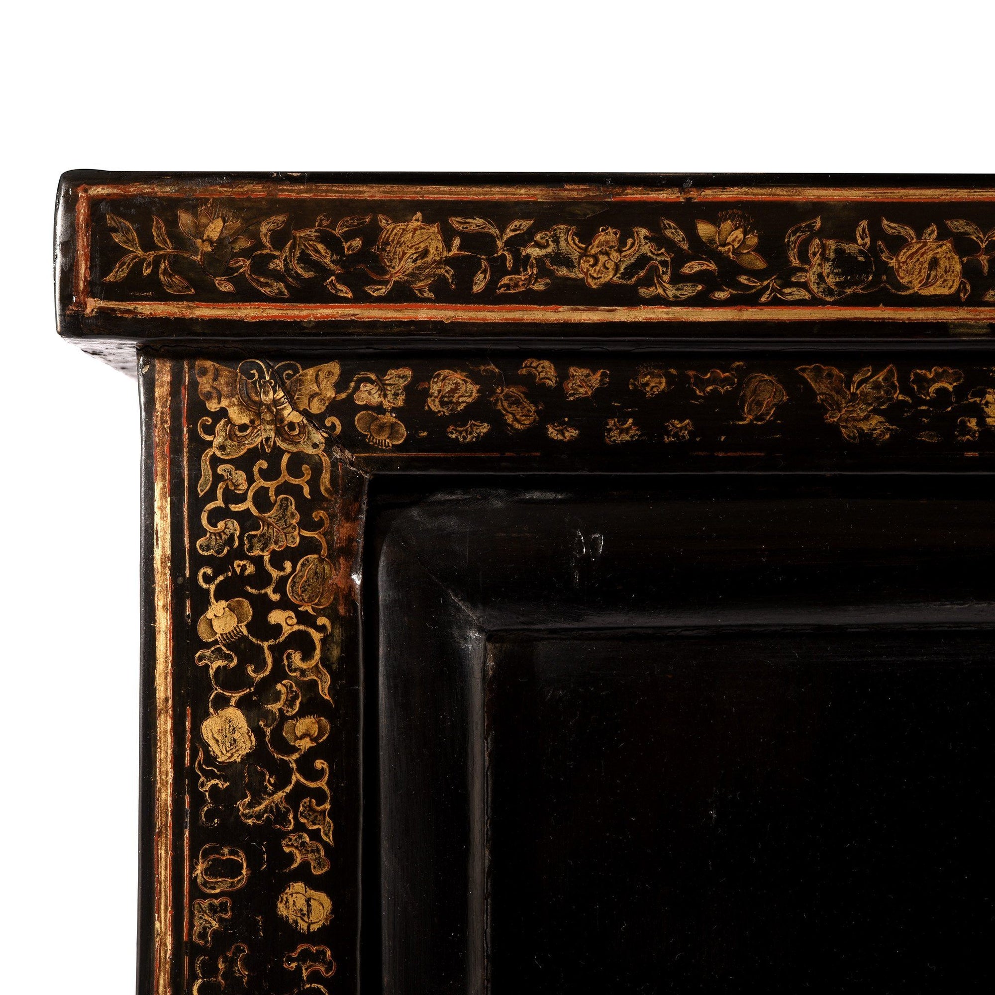 Chinese Export Gilt Black Lacquer Cabinet - Early 19thC | Indigo Antiques