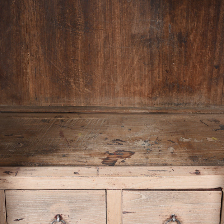 Antique Natural Elm Chinese Provincial Cabinet From Gansu - 19thC | Indigo Antiques
