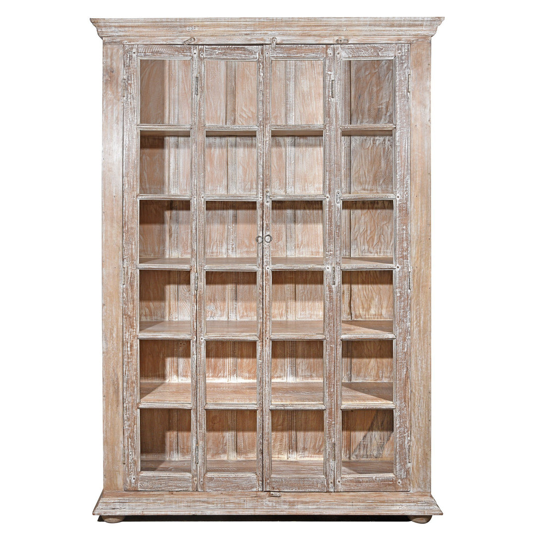 Glazed Book Cabinet Made From Reclaimed Teak | Indigo Antiques
