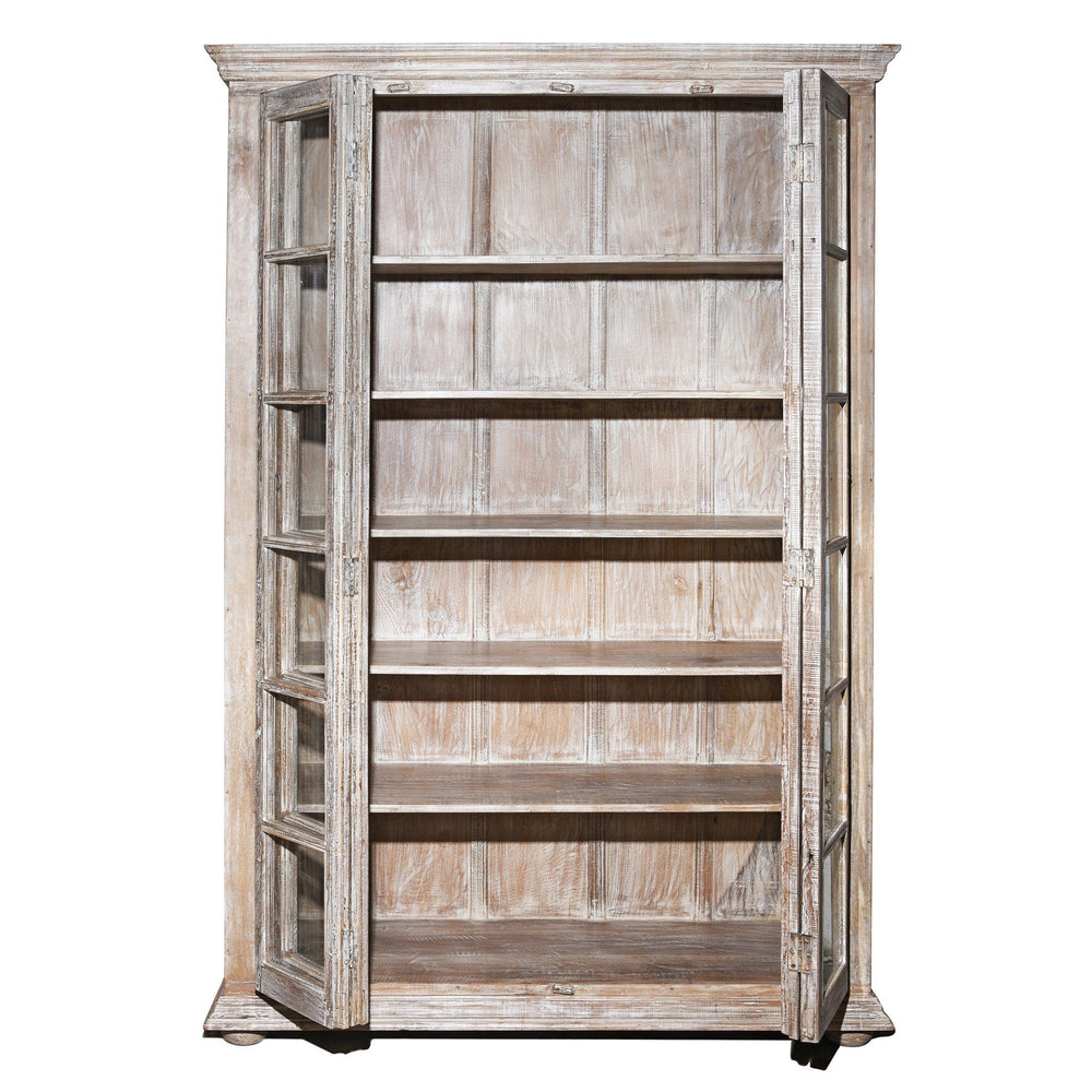 Glazed Book Cabinet Made From Reclaimed Teak | Indigo Antiques